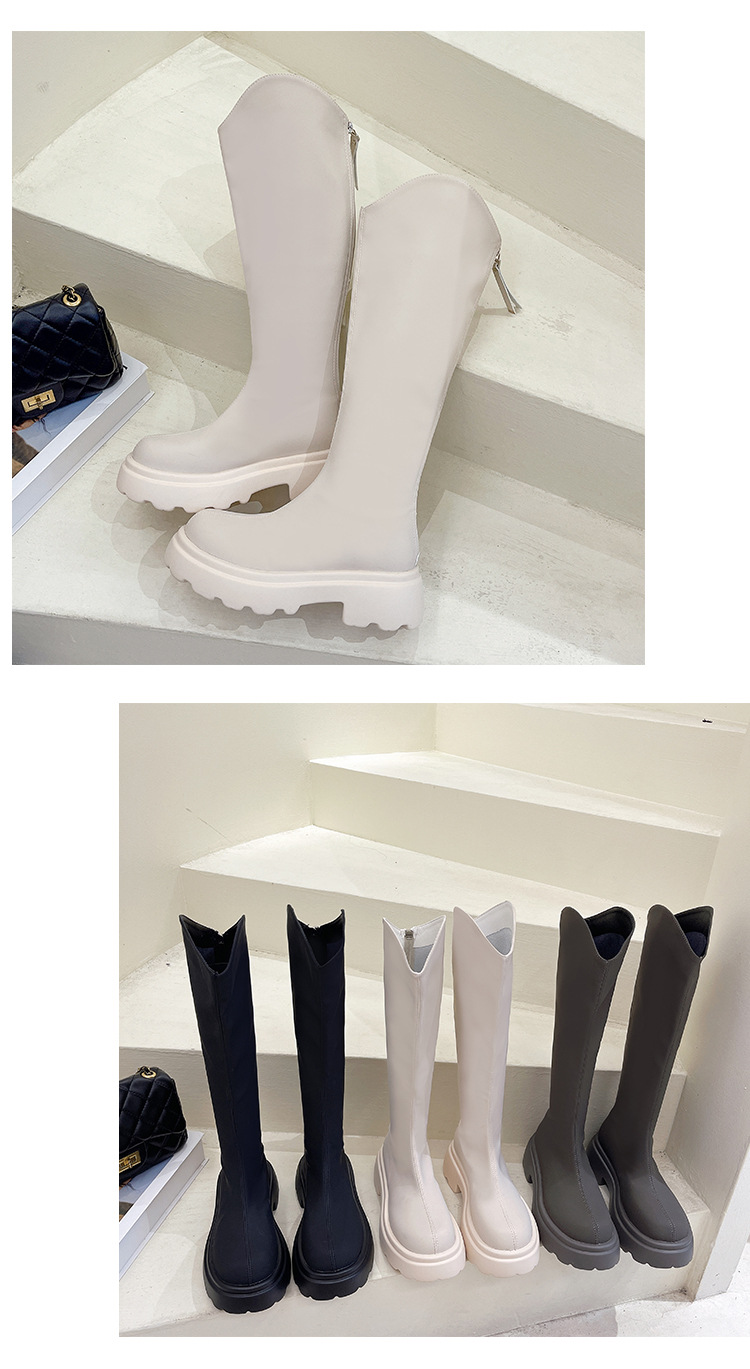 骑士靴长筒靴女胖mm粗腿大筒围厚底大码长靴宽脚高筒加肥女靴批发详情12