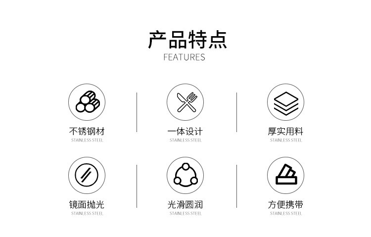 跨境亚马逊不锈钢餐具套装 便携式创意西餐具刀叉勺吸管组合礼品详情6