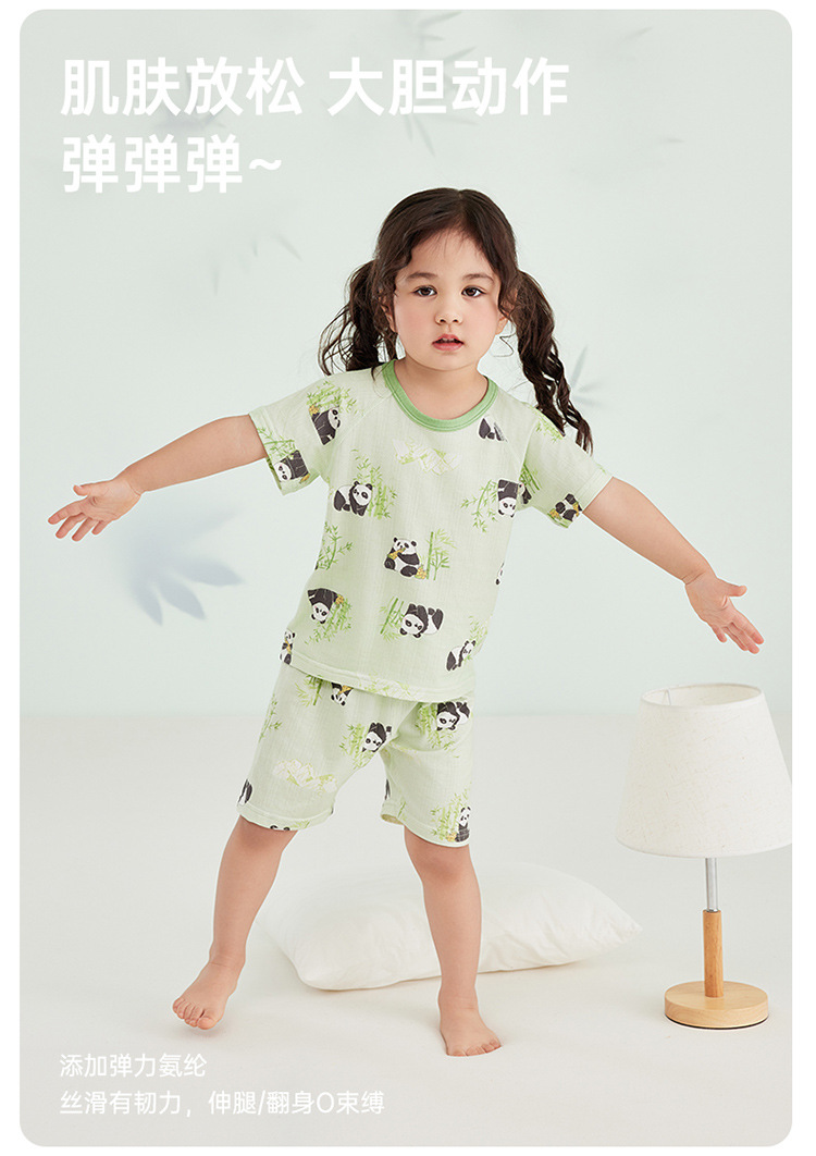威尔贝鲁男女儿童睡衣春夏薄款婴幼儿宝宝竹棉空调家居服套装详情23