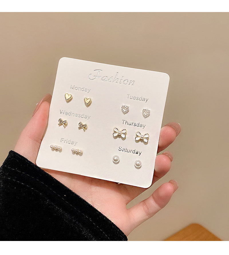 六对装925银针珍珠爱心套装耳钉女小香风气质简约网红耳环耳饰品详情18