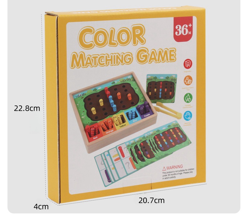 跨境木制颜色分类抓虫卡片配对游戏儿童手眼协调颜色认知益智玩具详情14