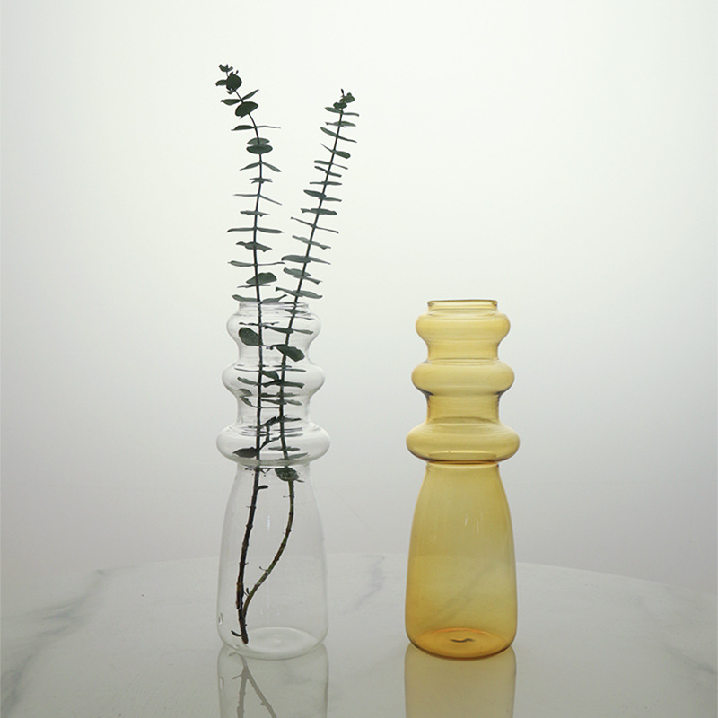 A popular Instags-style glass small vase, a niche hydroponic and hydroponic transparent light luxury bubble decoration for living room flower arrangement pic 4