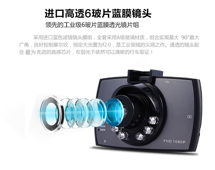 G30行车记录仪 1080P夜视高清车载保险礼品 厂家批发行驶记录仪详情3