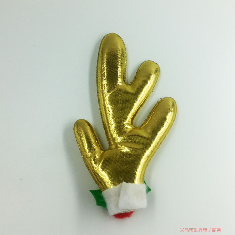 超声波圣诞鹿角系列 金银布鹿角 DIY发箍 发饰 发夹 圣诞眼镜配饰详情3