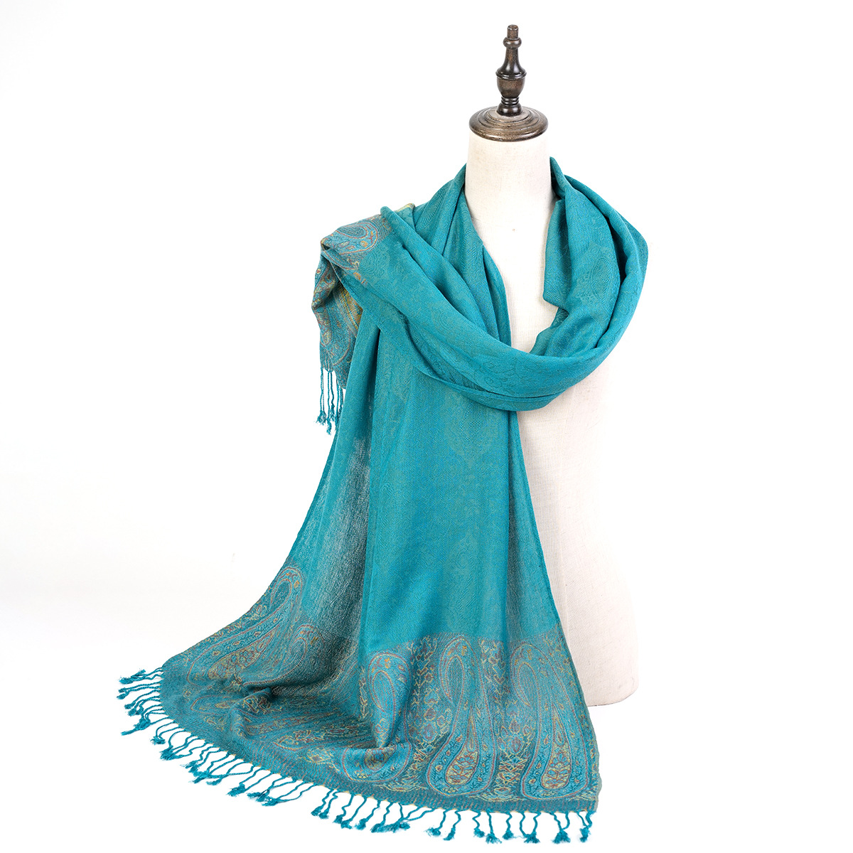 拍照首选 新款时尚四季百搭提花流苏围巾长巾批发 厂家直销详情9