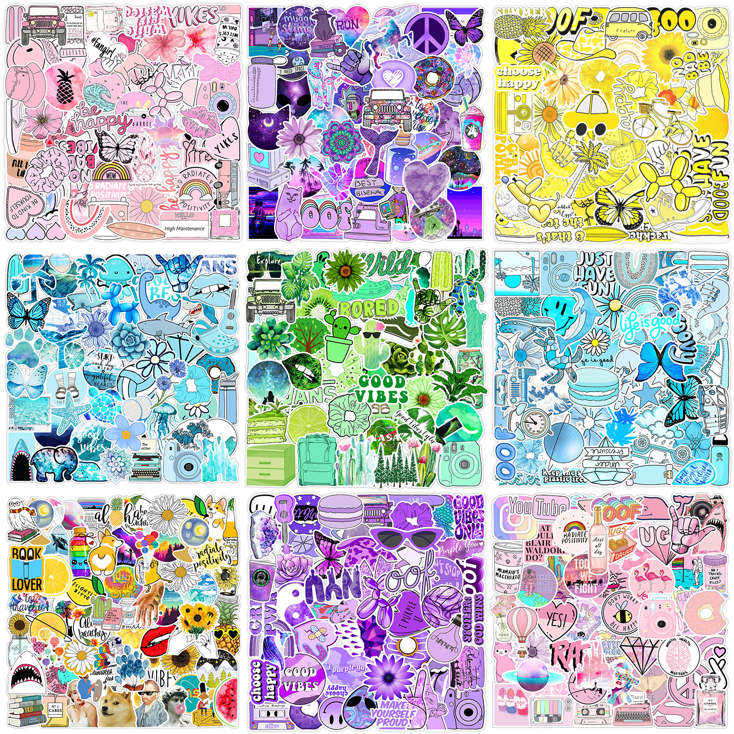 100张不重复骷髅涂鸦贴纸自行车手机机车头盔装饰贴纸批发详情5