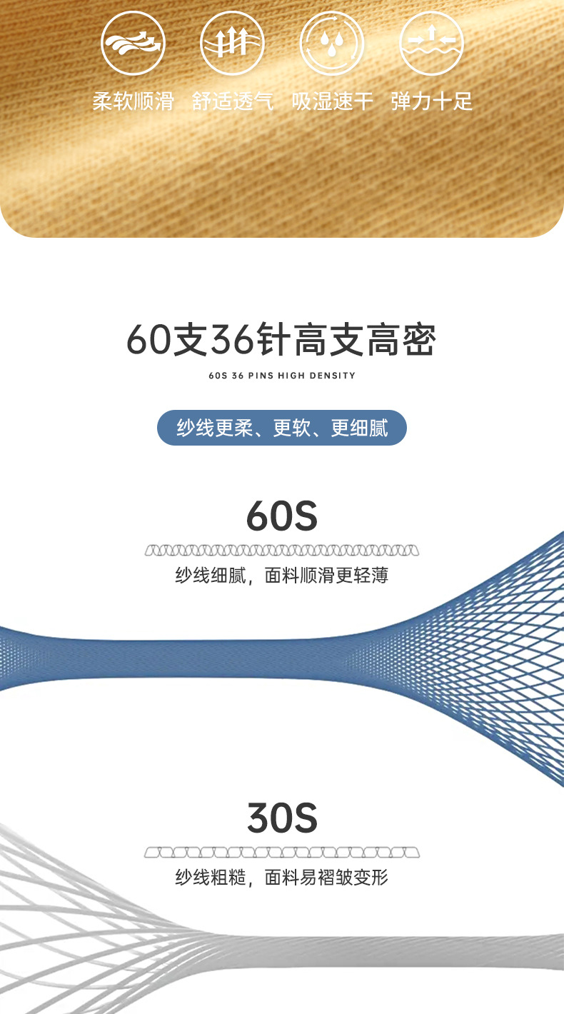 60支长绒棉男士内裤5A石墨烯抗菌舒适透气纯棉中腰平角裤男大包围详情4