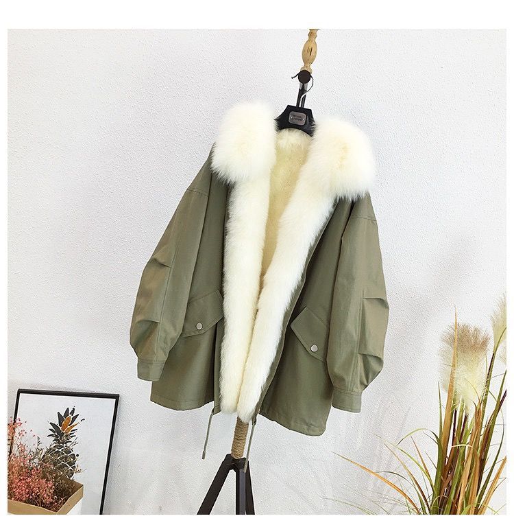 狐狸毛派克服女真毛中长款皮草皮毛一体棉服女2020新款冬季厚外套详情13
