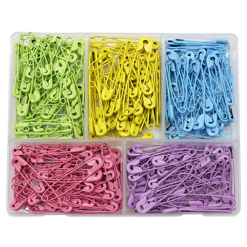 跨境5色325枚糖果色别针套装型号齐全家用吊牌别针服装装饰扣针详情15