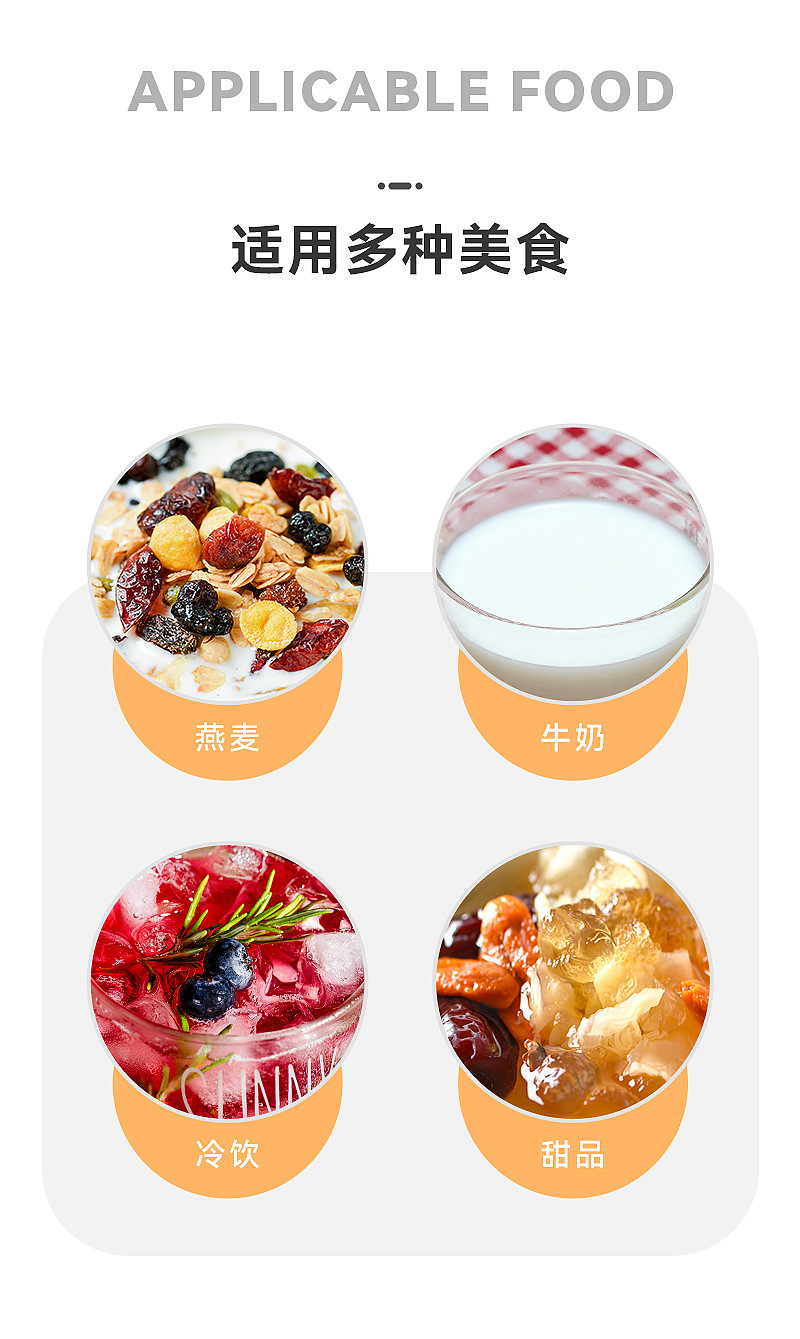 ins风全透明水杯早餐燕麦杯 便携带盖密封手提大容量带餐具随手杯详情4