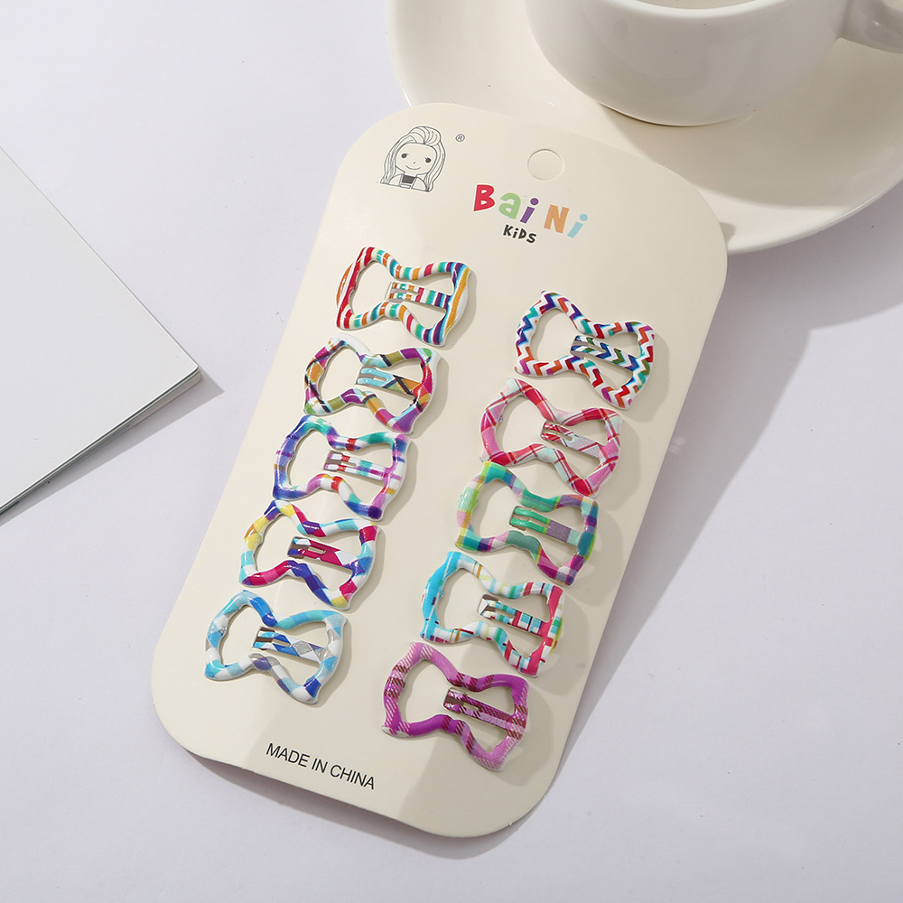 儿童发卡彩色系格纹异形bb夹女童发饰可爱宝宝刘海夹小女孩碎发夹详情4