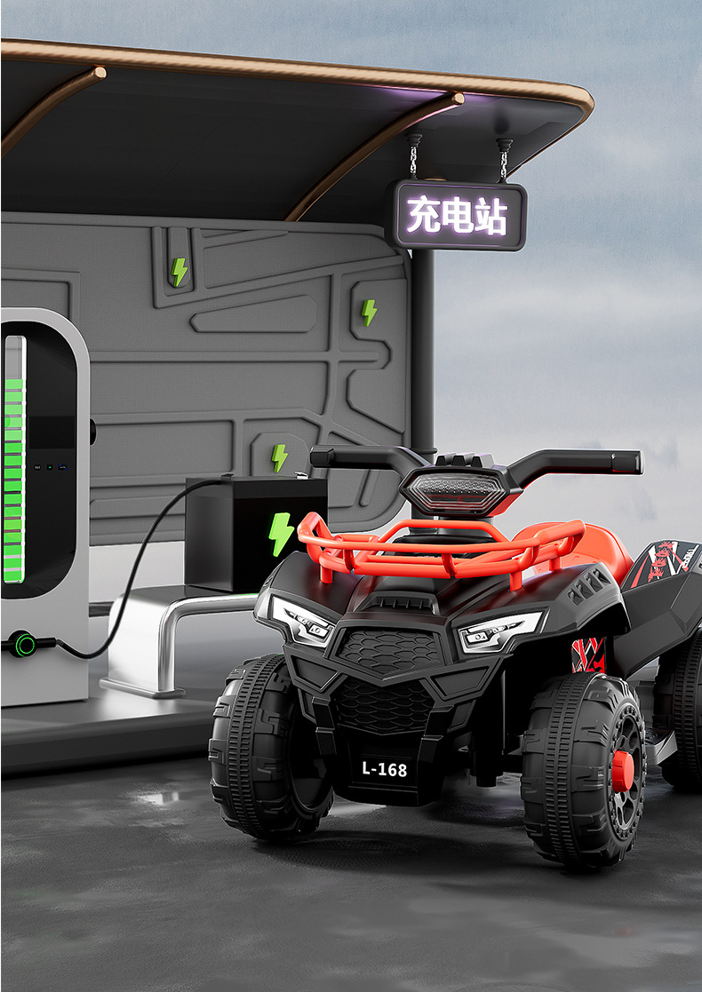 新款儿童电动摩托沙滩车四轮车男女宝宝电动玩具车可坐人充电童车详情8
