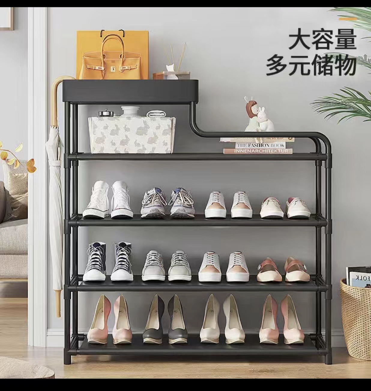 鞋柜多功能多层鞋架子防尘家用门口进门收纳柜鞋子出租房收纳神器详情8