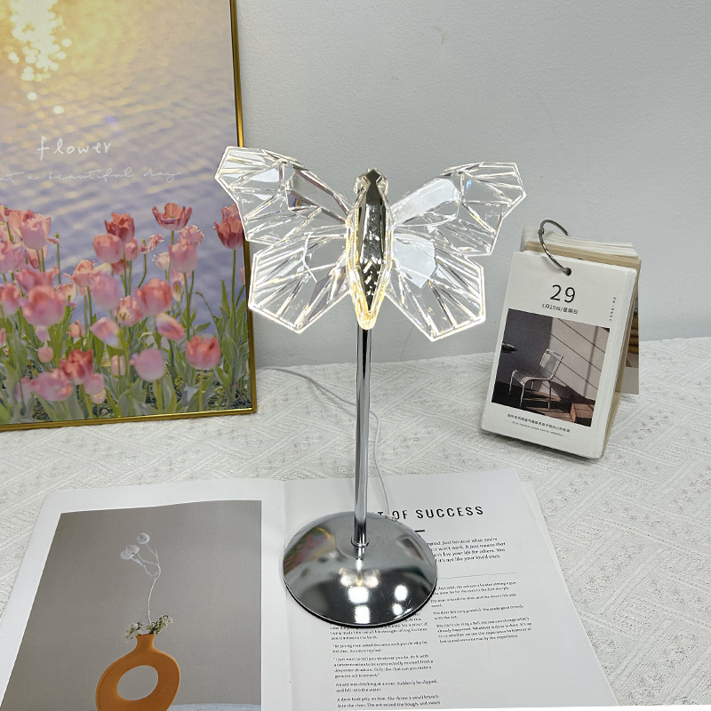 ins轻奢网红氛围灯USB小夜灯创意装饰台灯家居卧室摆件蜻蜓台灯详情2