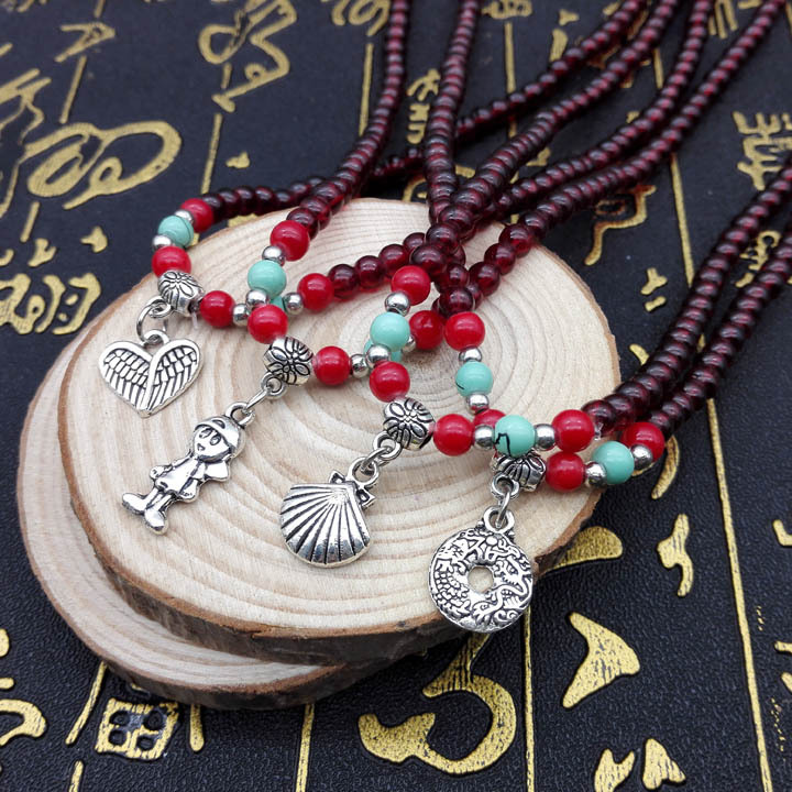 A1321 6mm三圈仿玛瑙手链 流行饰品货源  首饰 义乌2元 两元店详情7