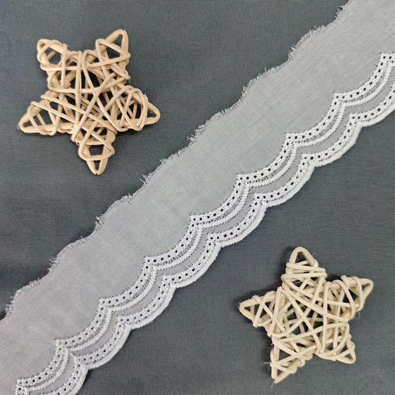 Wholesale of cotton embroidered lace, hollowed-out lace, embroidered skirt hem, clothing accessories, milk silk, perforated, barcode 2.5 pic 112