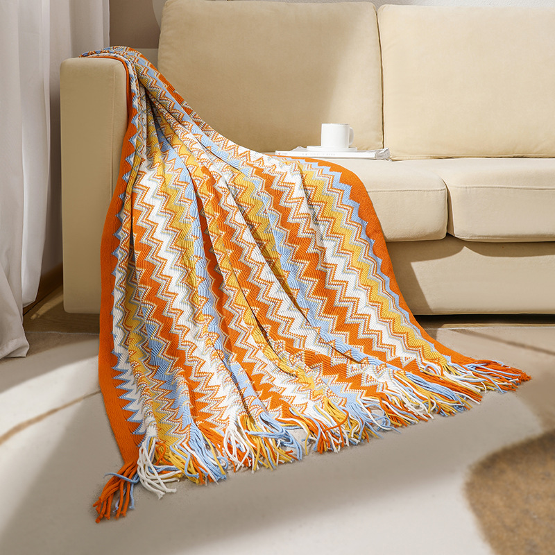 Bohemian sofa blanket, cover blanket, Nordic blanket, summer knitted blanket, office nap blanket, air-conditioned blanket, lap blanket pic 33