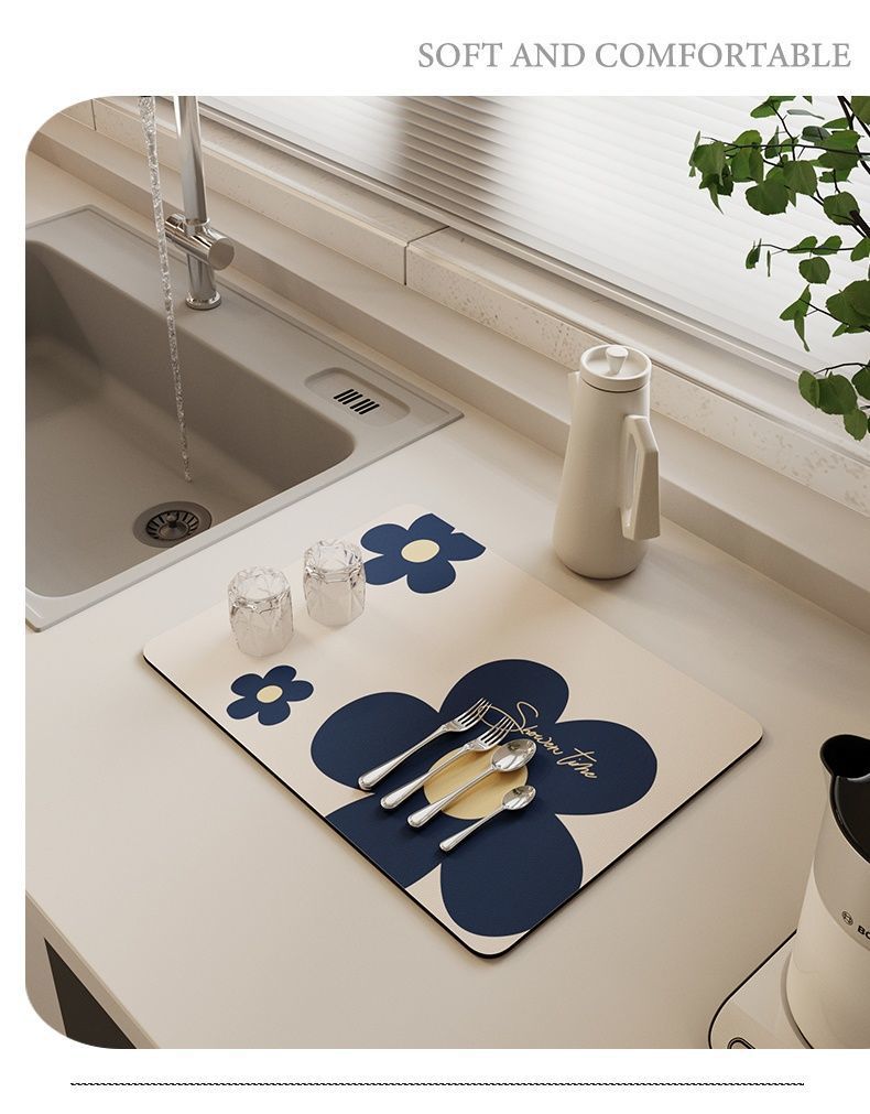 厨房台面沥水垫子洗手台防溅垫碗盘干燥垫吧台吸水杯垫免洗隔热垫详情15