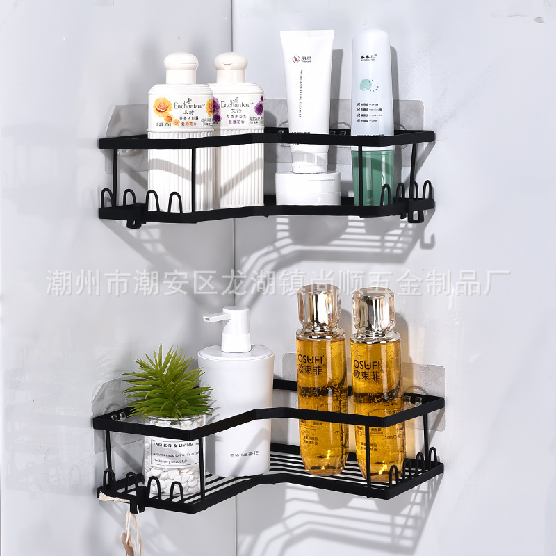 跨境新款浴室三角置物架卫生间免打孔转角置物架淋浴房墙角收纳架详情9