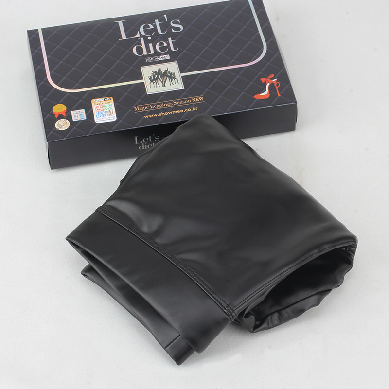 High-elastic magic slimming pu leather pants, fleece anti-cracking, hip-lifting, warm and elastic leggings pic 2