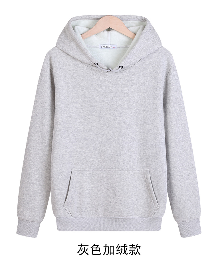 纯色连帽情侣卫衣男士宽松百搭保暖帽衫秋季潮加绒款详情13