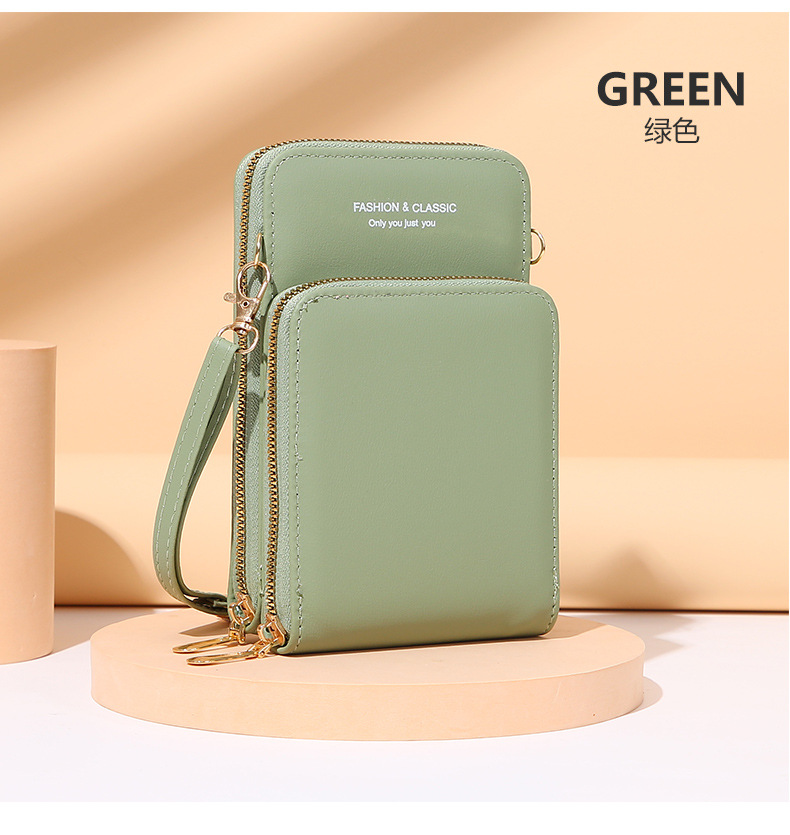 广州包包韩版时尚大容量斜跨包纯色多功能手机包女斜挎钱包2020详情15