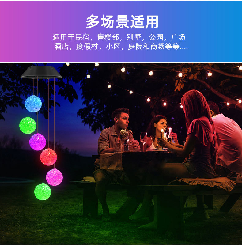 厂家直销太阳能风铃灯 蝴蝶蜻蜓蜂鸟吊饰灯 庭院景观灯详情10