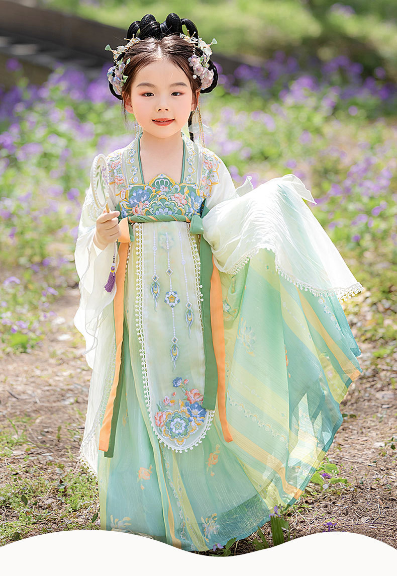国潮女童汉服2025夏季新款儿童古装仙气高端襦裙小女孩唐装日常连衣裙详情1