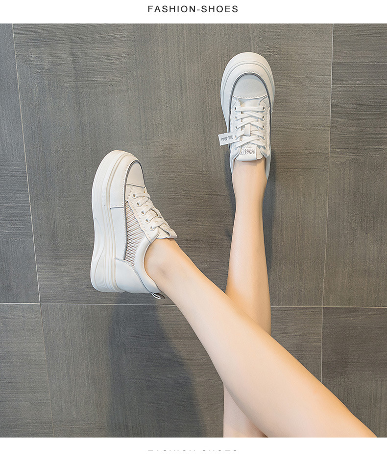 头层牛皮小个子内增高小白鞋松糕厚底运动鞋夏季网面透气休闲女鞋详情20