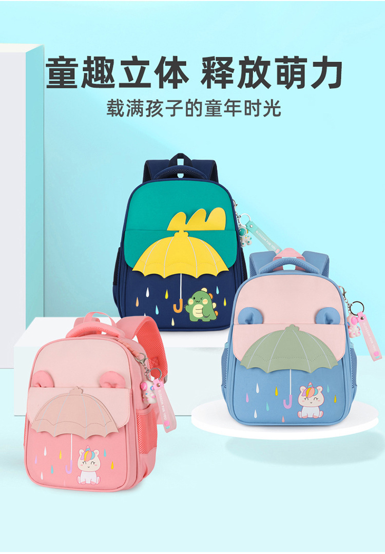 New color-matched cartoon backpack for middle and large classes of primary school students, as well as backpacks for boys and girls in preschool classes pic 2