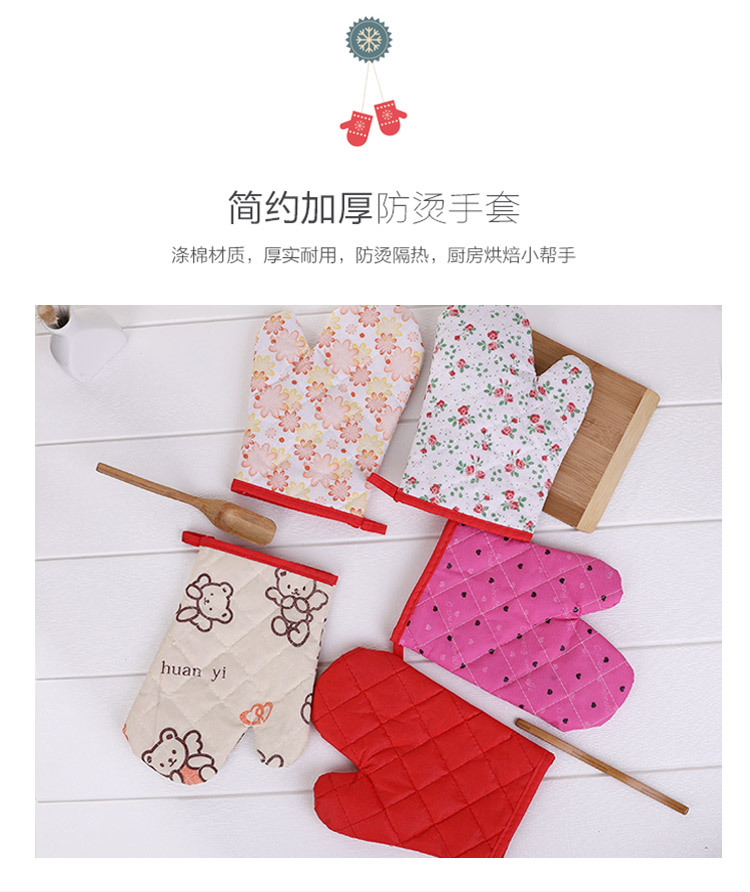 Non-woven fabric microwave gloves for foreign trade, high-temperature resistant baking gloves, heat-insulating and anti-slip gloves pic 5