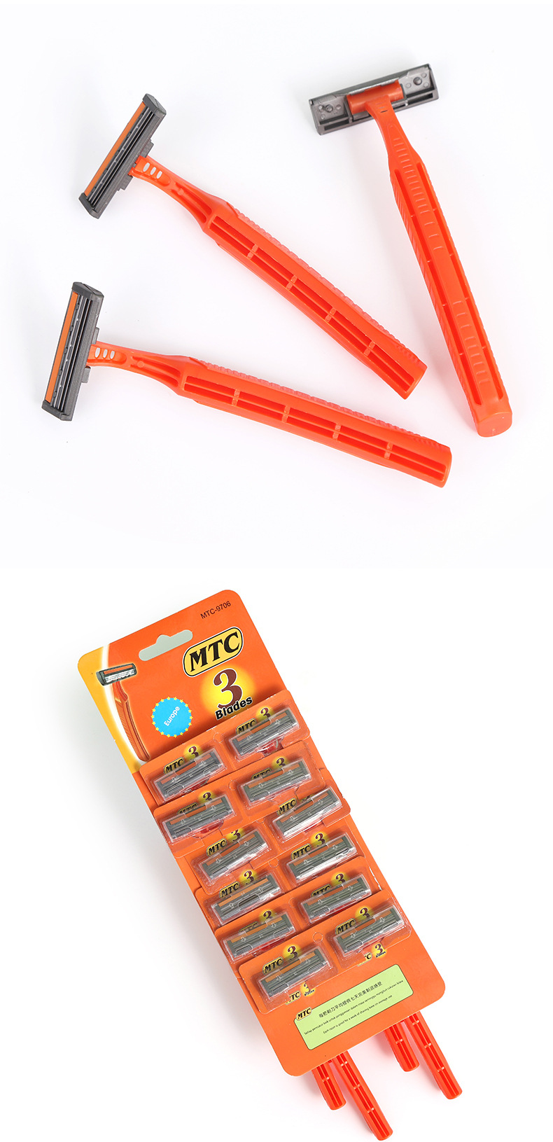 MTC桑拿浴室一次性剃须刀手动一体式刮胡刀酒店宾馆洗浴中心刮胡刀详情9