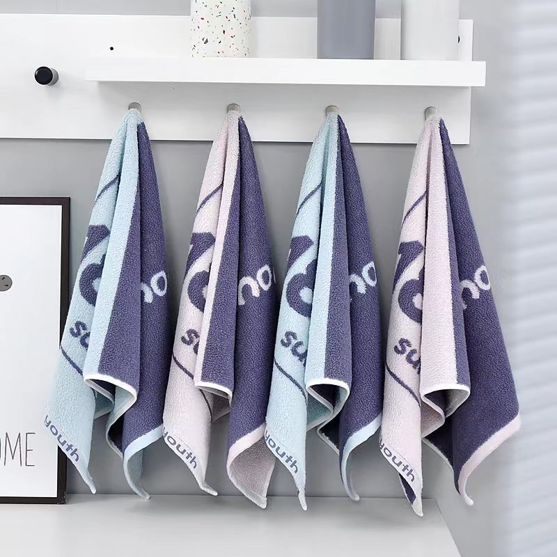 Futian cotton towels, adult face wash and bath towels, jacquard color-blocking face towels, household, supermarket, dormitory, company gifts pic 2