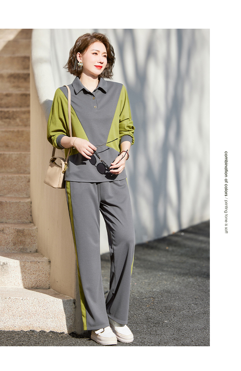 中年妈妈装2023新款运动服套装中老年女春秋款时尚休闲卫衣两件套详情15