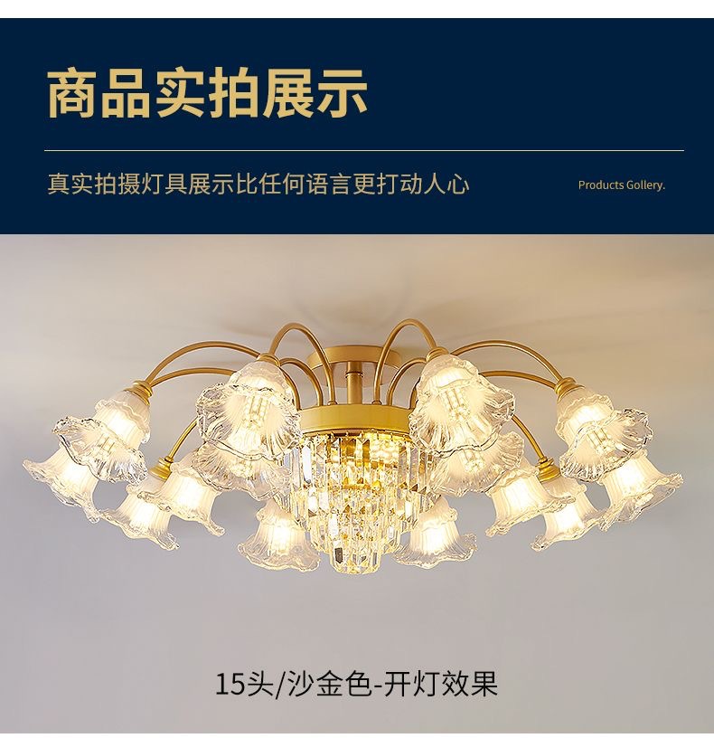 新款欧式客厅吊灯轻奢水晶灯美式大厅客厅灯家用简约餐厅卧室灯具详情11