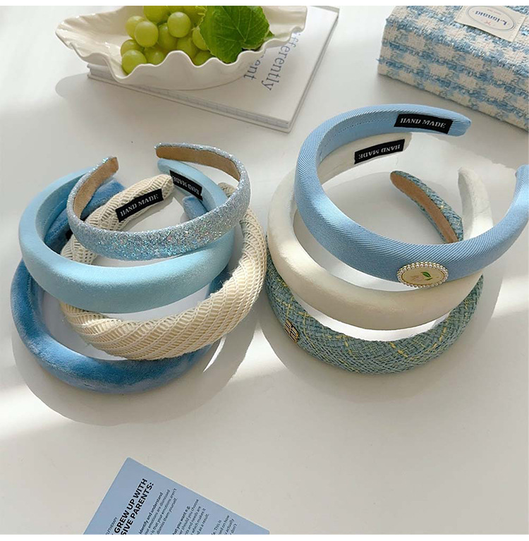 Sky blue hairband for women, 2024 new sponge hairband, high-end feel, wide-edge sponge headband, high top of the head hair accessory for women pic 14