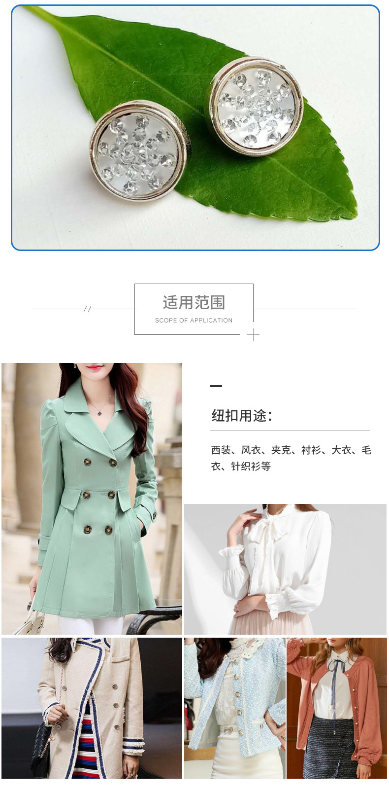 Plastic high-legged shirt buttons, clothing accessories, hand-sewn pearl and pearlescent buttons, resin combination decorative buttons pic 5