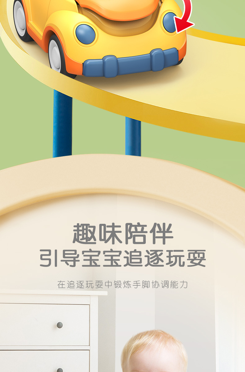 男孩玩具卡通帽子按压车惯性滑行萌趣表情警察车儿童回力小车车详情19