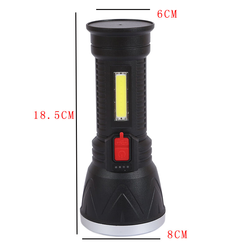 Cross-border charging high-intensity long-range flashlight, household outdoor high-intensity flashlight with side light source led flashlight pic 6
