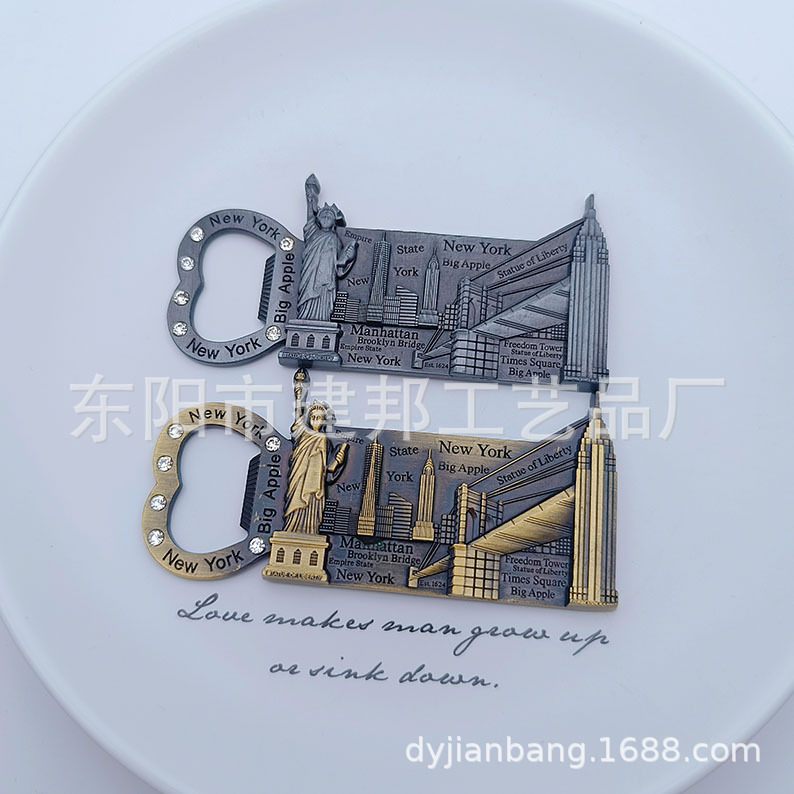 金属旅游纪念品美国旧金山纽约自由女神像复古便携式锌合金开瓶器详情5