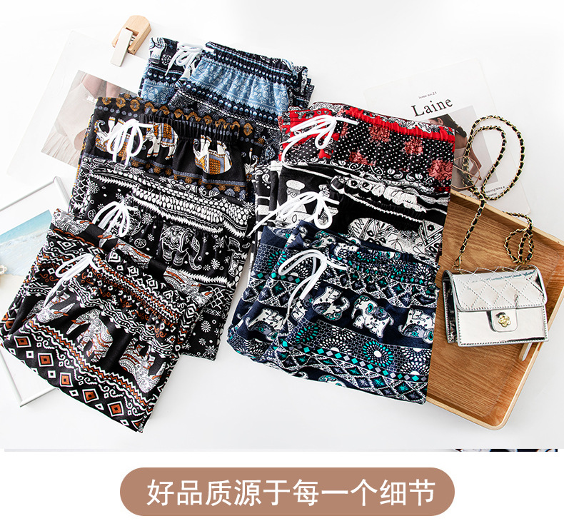 外贸跨境专供大象阔腿裤女夏季薄款高腰垂感直筒宽松休闲裤拖地裤详情7