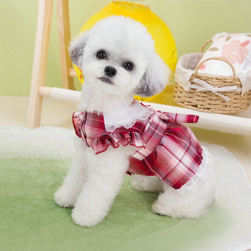 Pet jk skirts, pet summer thin dog clothes, small dog teddy bichon frise summer clothes, cat clothes, uniforms, campus skirts pic 10
