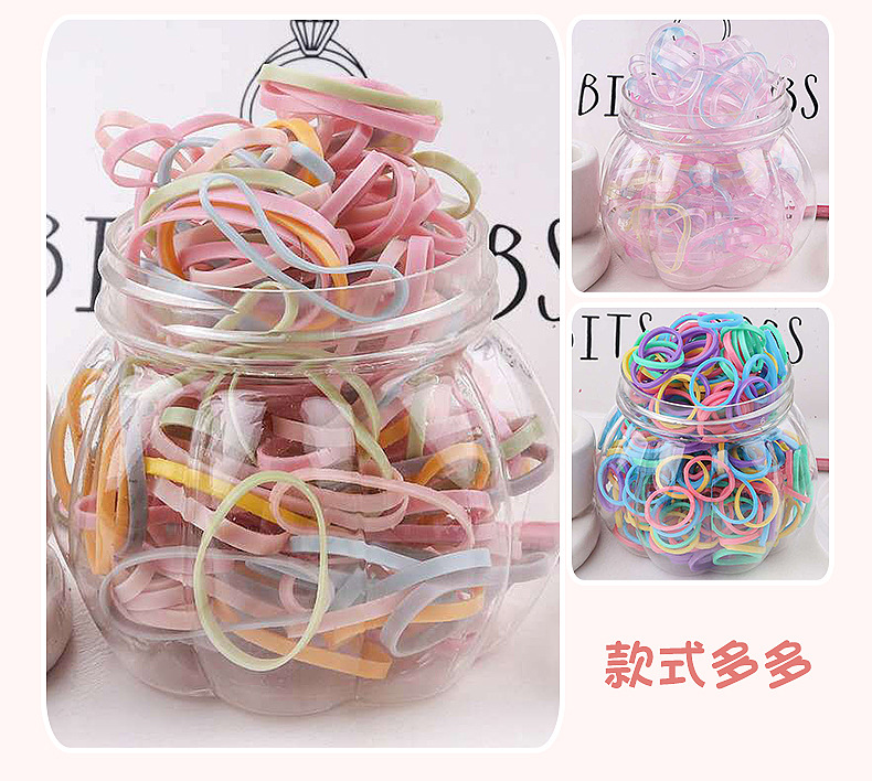 Wholesale of hair tie and hair band accessories, disposable rubber bands with a Korean style for girls to tie their hair, colorful small rubber bands pic 17