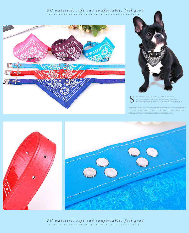 Семицветные слюнявые салфетки, кошачьи ошейники, треугольные полотенца для собак, два для собак среднего и среднего размера pic 30