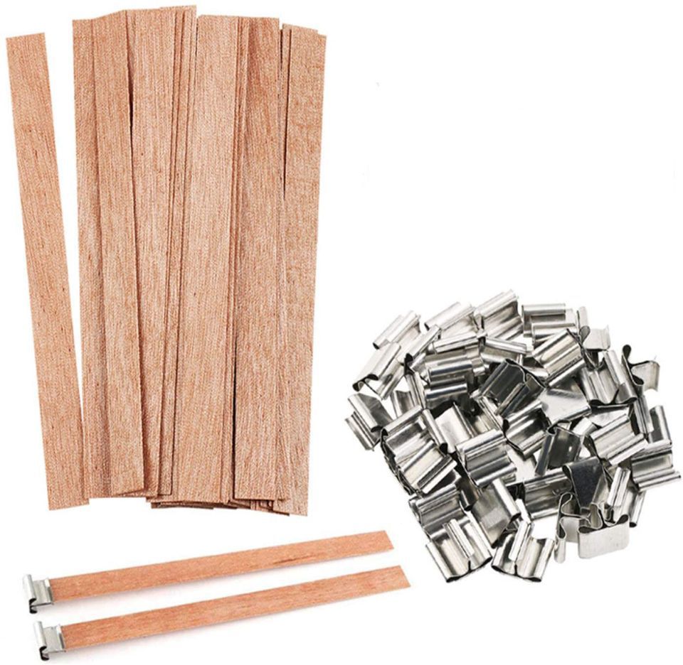 Wooden chip candle wick, scented candle, wooden chip candle wick, scented candle wick, DIY wooden candle wick, thin sheet wooden candle wick pic 1