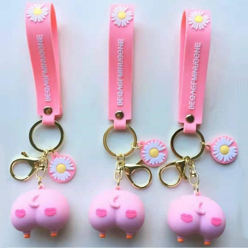 PVC soft rubber keychain small pendant doll wholesale, car keychain hanging decoration, cute panda cartoon keychain pic 13