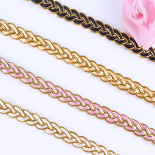 Yiwu manufacturer wholesale of clothing accessories, herringbone lace, centipede lace in stock supply, wavy colored lace pic 1