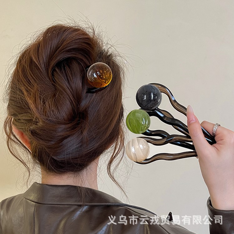 Retro and simple U-shaped hairpin, gentle and elegant feminine bun hairpin, 2025 new high-end hair clip headwear pic 11