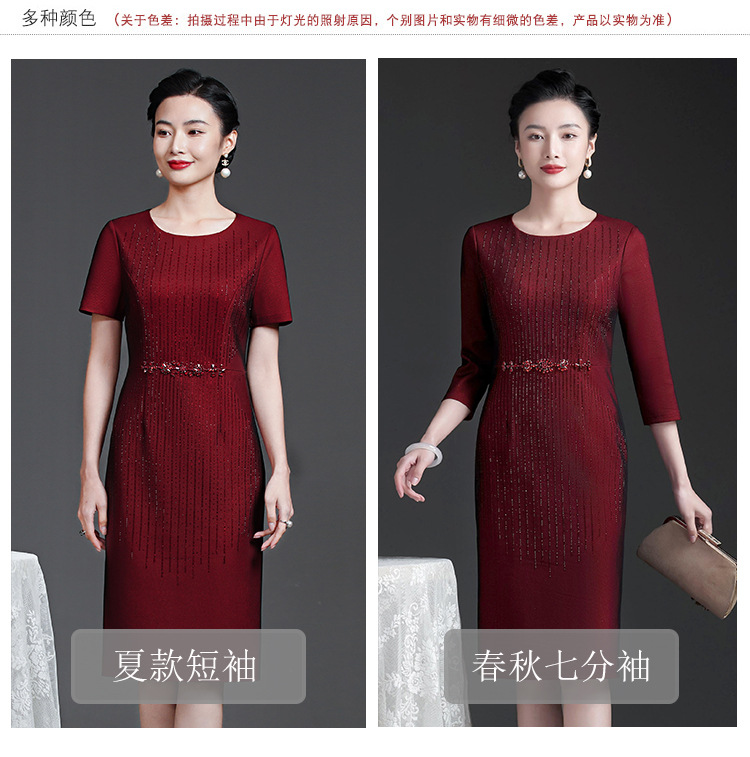 Venta directa de fábrica 2023 otoño invierno nuevo estilo manga larga con peluche temperamento modesto vestido de mamá de mediana edad y edad vestido de tamaño grande pic 4