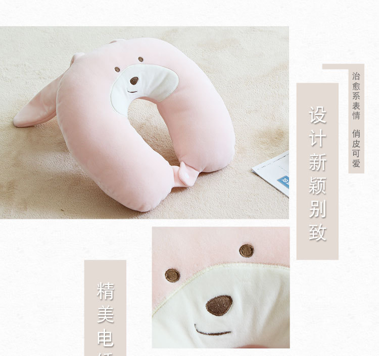 Cute cartoon U-shaped neck pillow, student napping neck support pillow, car and plane travel memory foam headrest wholesale pic 18
